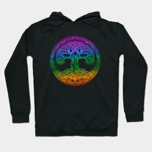 Tree of Life Celtic Colorful Rainbow Graphic Hoodie